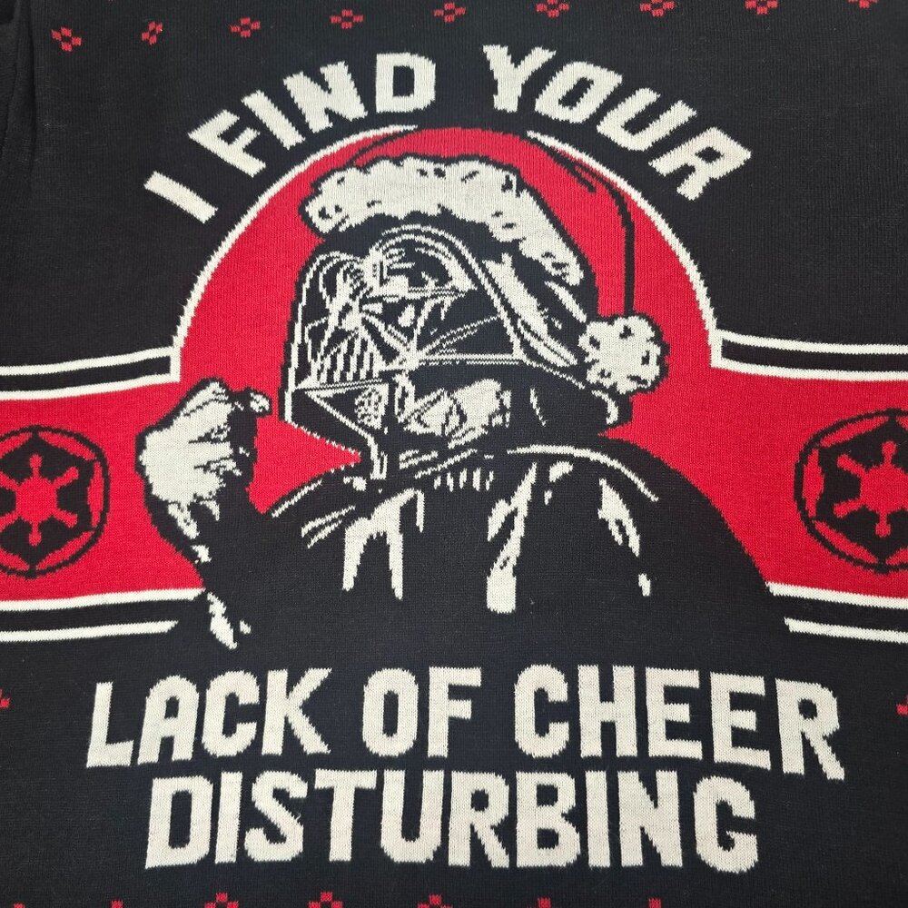 Star Wars Darth Vader Men's Medium Christmas Sweater Black/Red - Picture 1 of 7